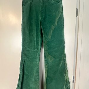 Princess Polly Green Flare Corduroy Jeans. Size 6
